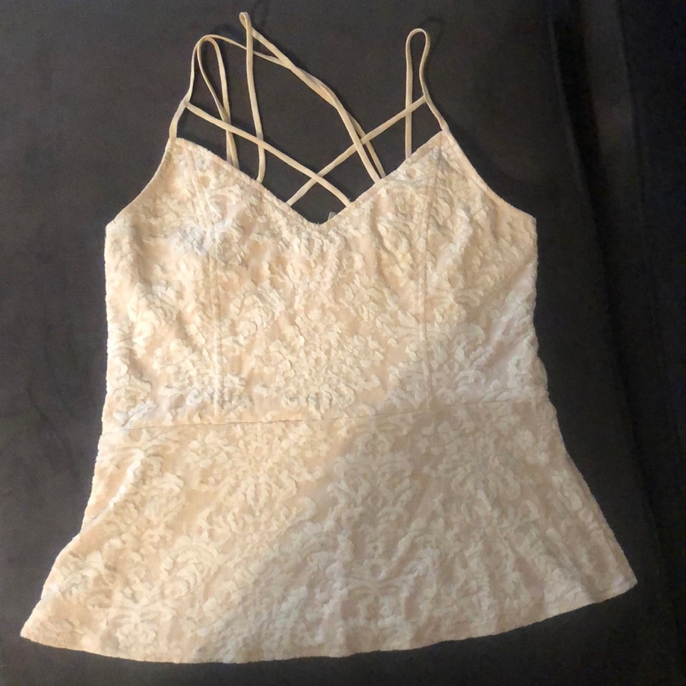 Strappy peplum tank